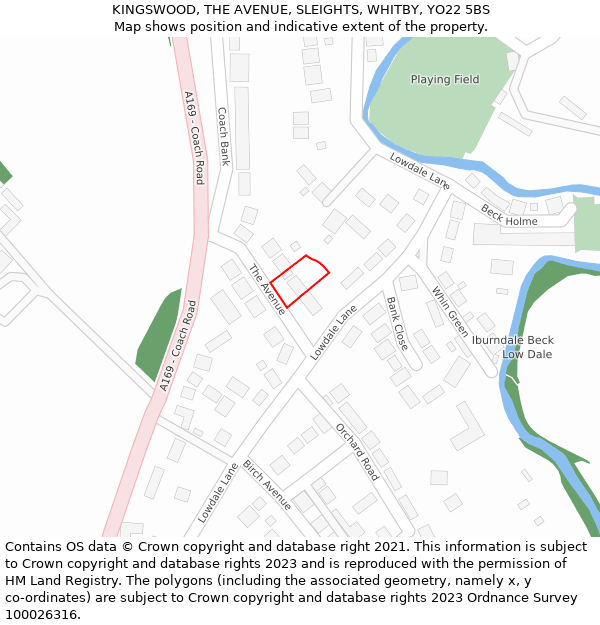 KINGSWOOD, THE AVENUE, SLEIGHTS, WHITBY, YO22 5BS: Location map and indicative extent of plot