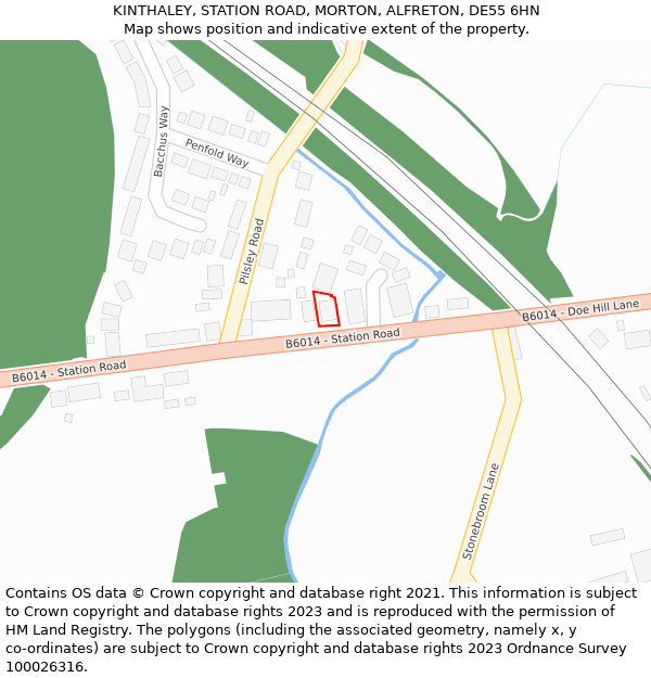 KINTHALEY, STATION ROAD, MORTON, ALFRETON, DE55 6HN: Location map and indicative extent of plot