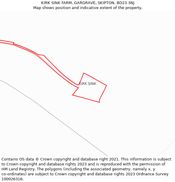 KIRK SINK FARM, GARGRAVE, SKIPTON, BD23 3NJ: Location map and indicative extent of plot
