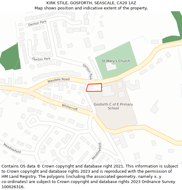 KIRK STILE, GOSFORTH, SEASCALE, CA20 1AZ: Location map and indicative extent of plot