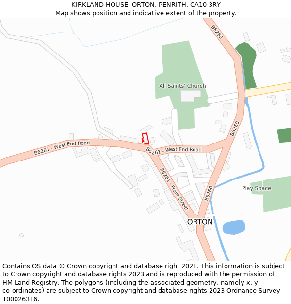 KIRKLAND HOUSE, ORTON, PENRITH, CA10 3RY: Location map and indicative extent of plot
