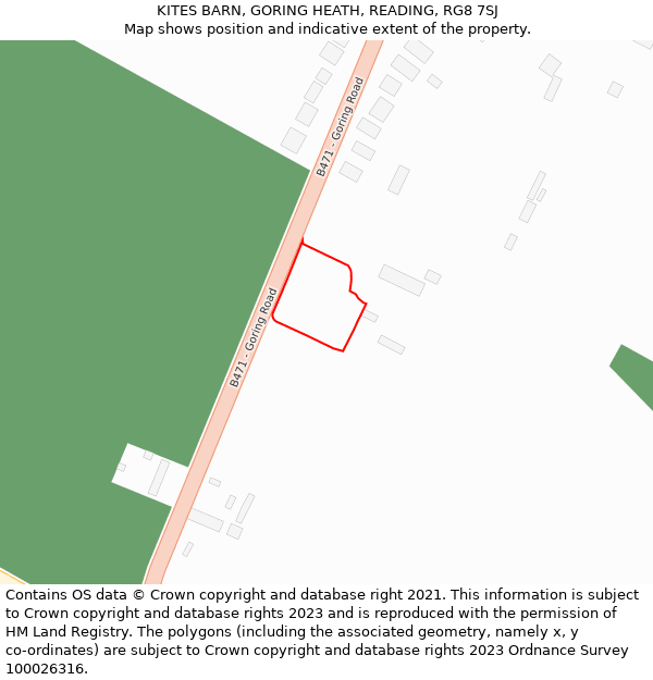 KITES BARN, GORING HEATH, READING, RG8 7SJ: Location map and indicative extent of plot