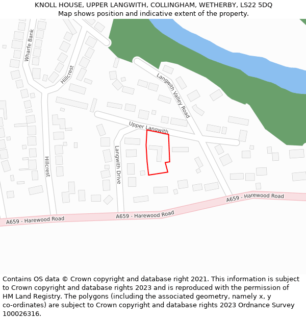 KNOLL HOUSE, UPPER LANGWITH, COLLINGHAM, WETHERBY, LS22 5DQ: Location map and indicative extent of plot