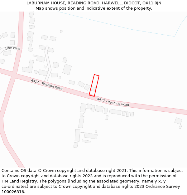 LABURNAM HOUSE, READING ROAD, HARWELL, DIDCOT, OX11 0JN: Location map and indicative extent of plot