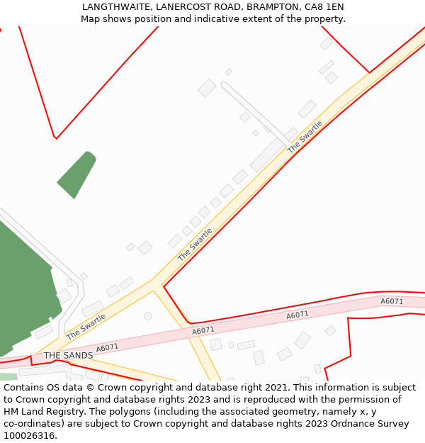 LANGTHWAITE, LANERCOST ROAD, BRAMPTON, CA8 1EN: Location map and indicative extent of plot