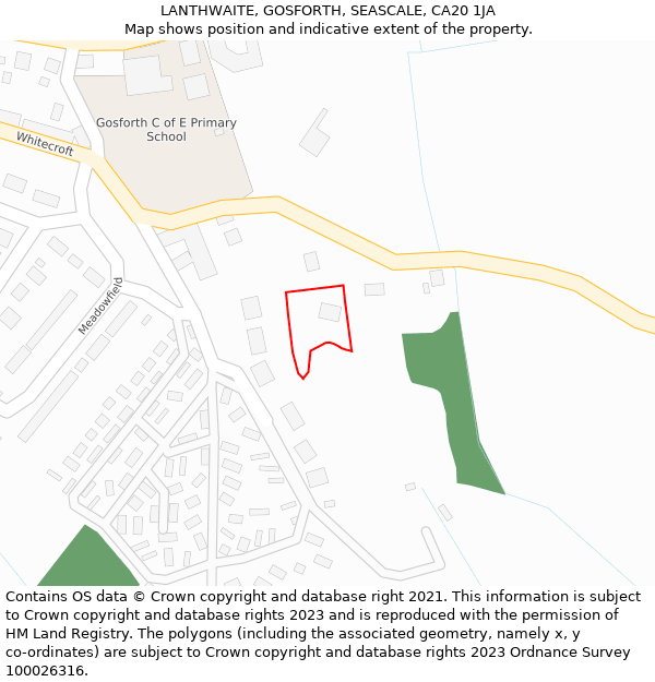 LANTHWAITE, GOSFORTH, SEASCALE, CA20 1JA: Location map and indicative extent of plot