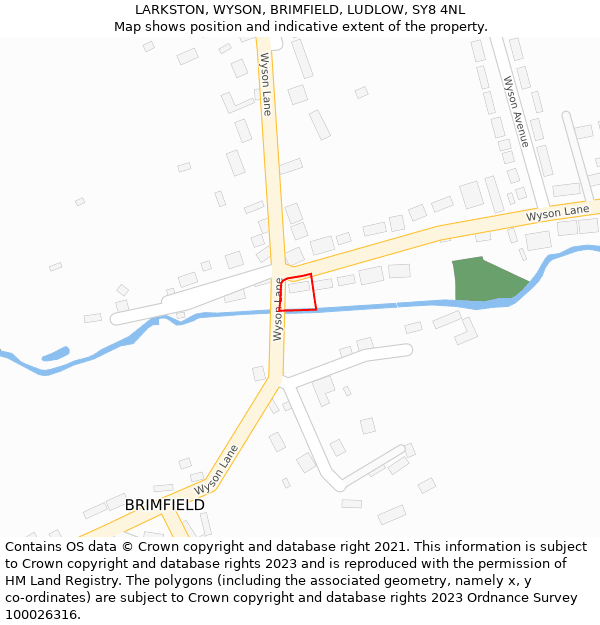 LARKSTON, WYSON, BRIMFIELD, LUDLOW, SY8 4NL: Location map and indicative extent of plot