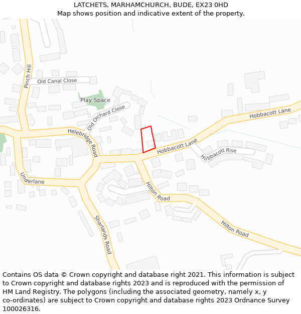 LATCHETS, MARHAMCHURCH, BUDE, EX23 0HD: Location map and indicative extent of plot