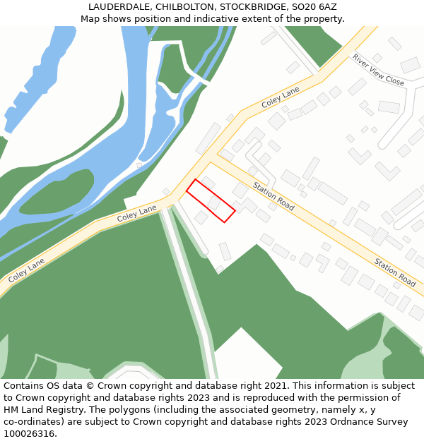 LAUDERDALE, CHILBOLTON, STOCKBRIDGE, SO20 6AZ: Location map and indicative extent of plot