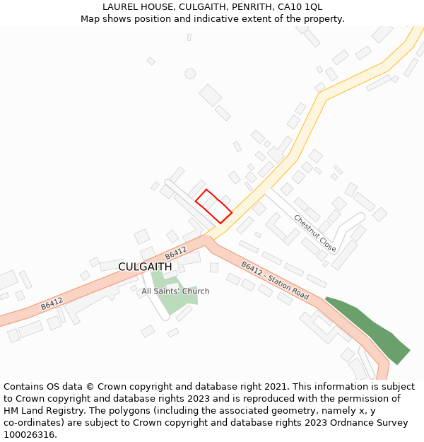 LAUREL HOUSE, CULGAITH, PENRITH, CA10 1QL: Location map and indicative extent of plot