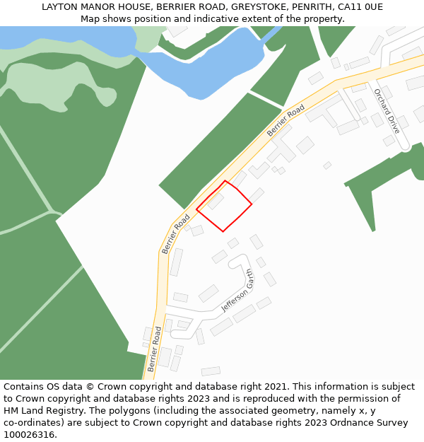 LAYTON MANOR HOUSE, BERRIER ROAD, GREYSTOKE, PENRITH, CA11 0UE: Location map and indicative extent of plot