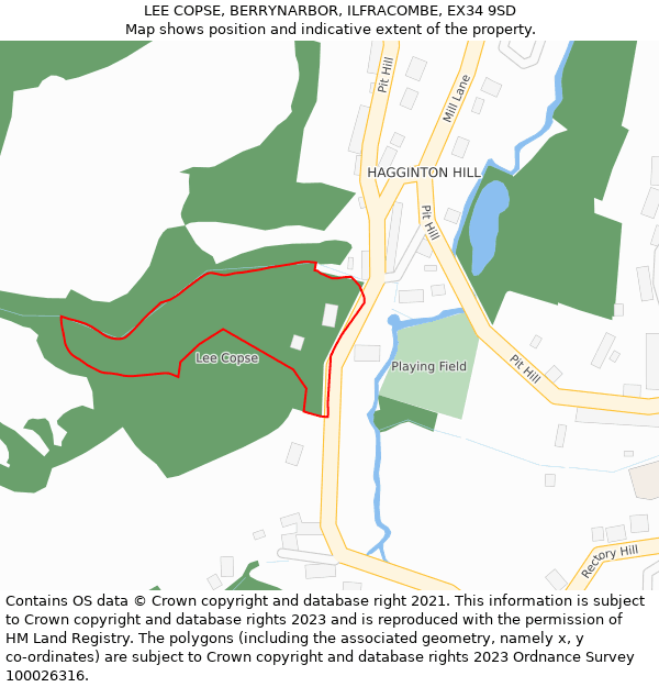 LEE COPSE, BERRYNARBOR, ILFRACOMBE, EX34 9SD: Location map and indicative extent of plot