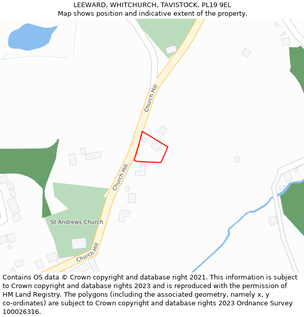 LEEWARD, WHITCHURCH, TAVISTOCK, PL19 9EL: Location map and indicative extent of plot