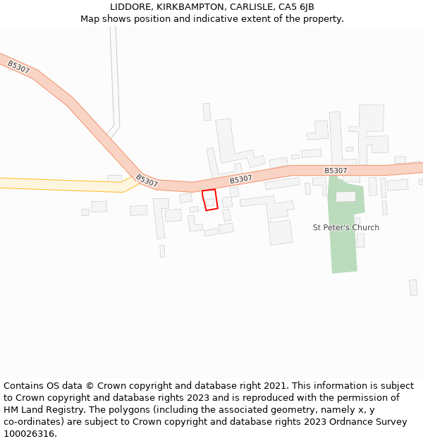 LIDDORE, KIRKBAMPTON, CARLISLE, CA5 6JB: Location map and indicative extent of plot