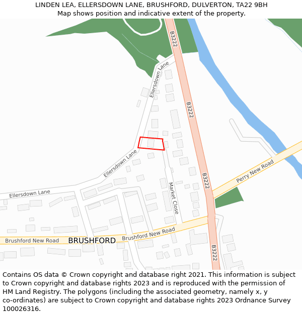 LINDEN LEA, ELLERSDOWN LANE, BRUSHFORD, DULVERTON, TA22 9BH: Location map and indicative extent of plot