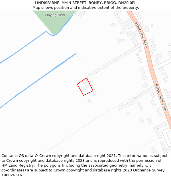 LINDISFARNE, MAIN STREET, BONBY, BRIGG, DN20 0PL: Location map and indicative extent of plot