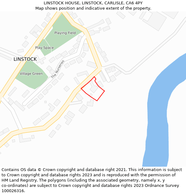 LINSTOCK HOUSE, LINSTOCK, CARLISLE, CA6 4PY: Location map and indicative extent of plot