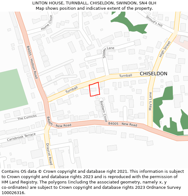 LINTON HOUSE, TURNBALL, CHISELDON, SWINDON, SN4 0LH: Location map and indicative extent of plot