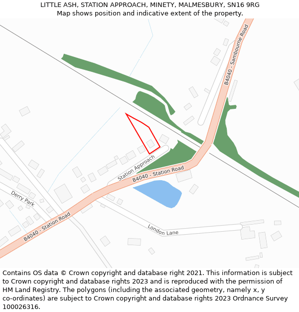 LITTLE ASH, STATION APPROACH, MINETY, MALMESBURY, SN16 9RG: Location map and indicative extent of plot