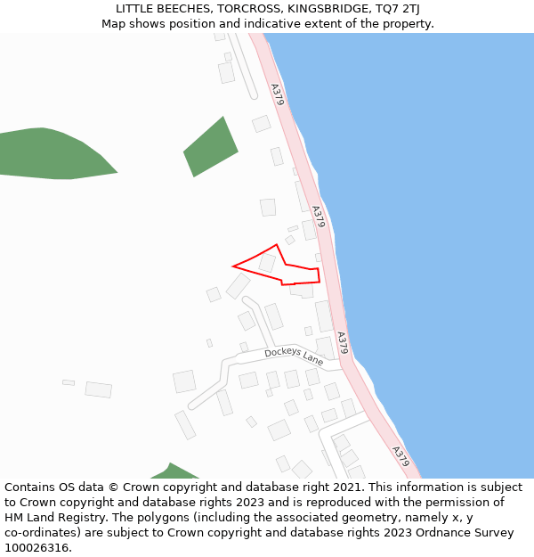 LITTLE BEECHES, TORCROSS, KINGSBRIDGE, TQ7 2TJ: Location map and indicative extent of plot