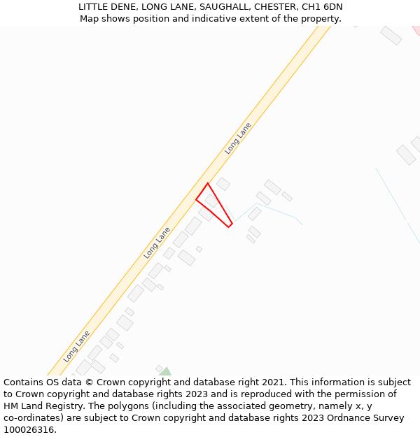 LITTLE DENE, LONG LANE, SAUGHALL, CHESTER, CH1 6DN: Location map and indicative extent of plot