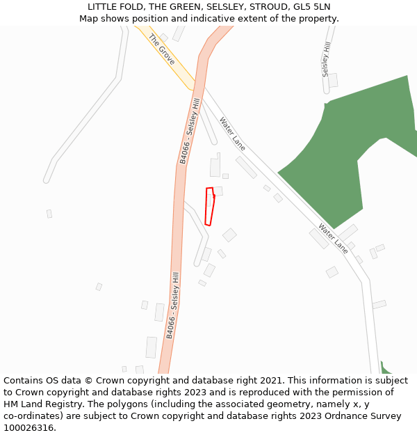 LITTLE FOLD, THE GREEN, SELSLEY, STROUD, GL5 5LN: Location map and indicative extent of plot