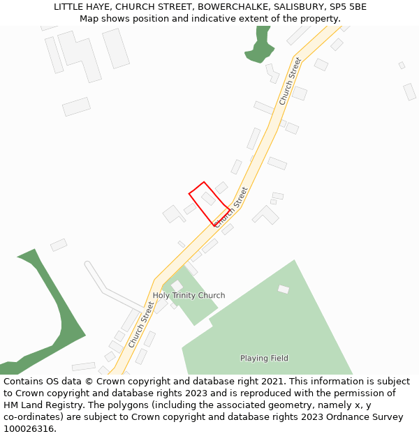 LITTLE HAYE, CHURCH STREET, BOWERCHALKE, SALISBURY, SP5 5BE: Location map and indicative extent of plot