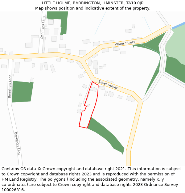 LITTLE HOLME, BARRINGTON, ILMINSTER, TA19 0JP: Location map and indicative extent of plot