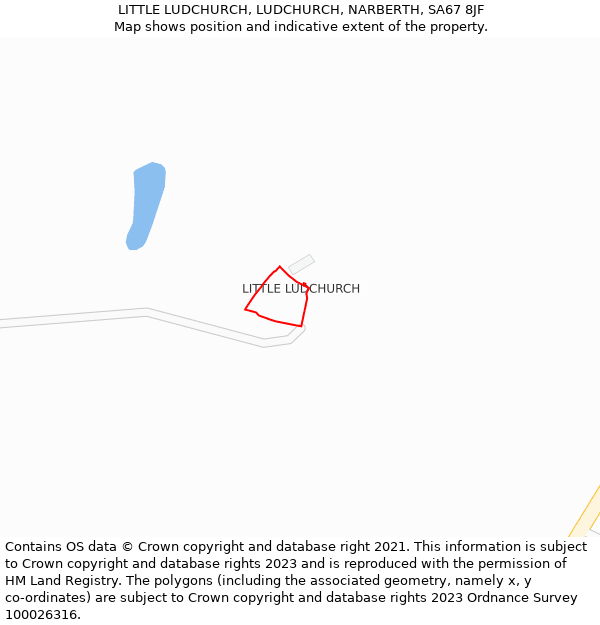 LITTLE LUDCHURCH, LUDCHURCH, NARBERTH, SA67 8JF: Location map and indicative extent of plot