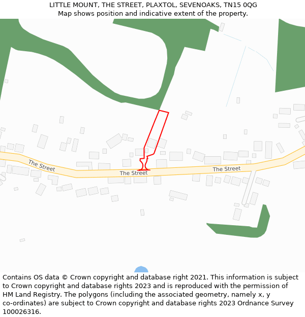 LITTLE MOUNT, THE STREET, PLAXTOL, SEVENOAKS, TN15 0QG: Location map and indicative extent of plot