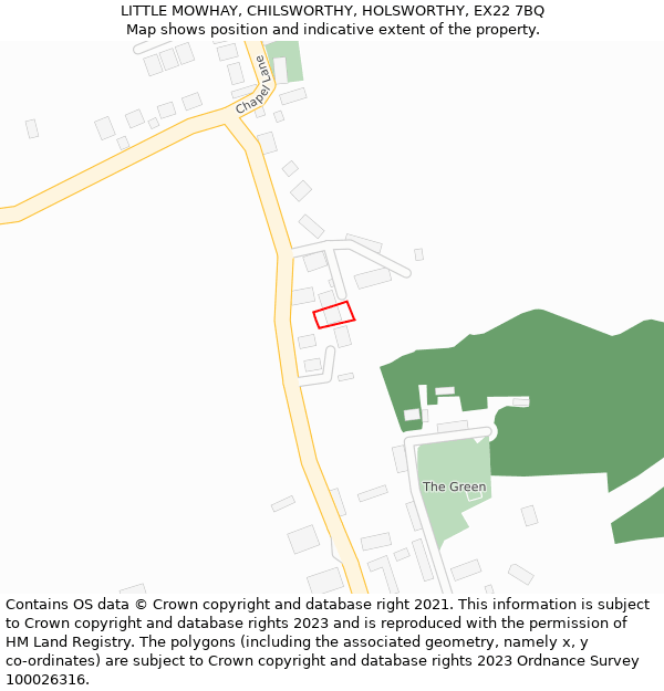 LITTLE MOWHAY, CHILSWORTHY, HOLSWORTHY, EX22 7BQ: Location map and indicative extent of plot