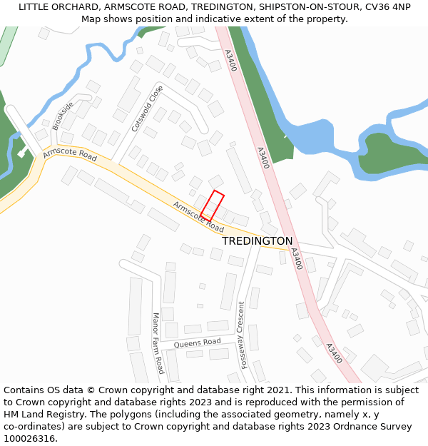 LITTLE ORCHARD, ARMSCOTE ROAD, TREDINGTON, SHIPSTON-ON-STOUR, CV36 4NP: Location map and indicative extent of plot