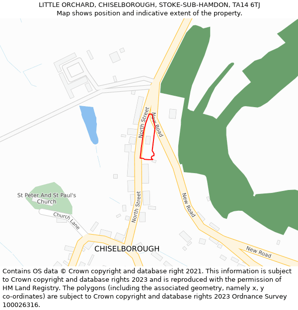 LITTLE ORCHARD, CHISELBOROUGH, STOKE-SUB-HAMDON, TA14 6TJ: Location map and indicative extent of plot