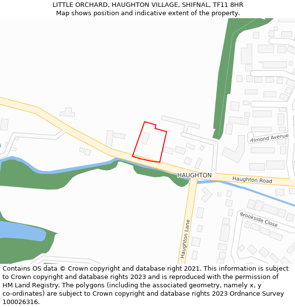 LITTLE ORCHARD, HAUGHTON VILLAGE, SHIFNAL, TF11 8HR: Location map and indicative extent of plot