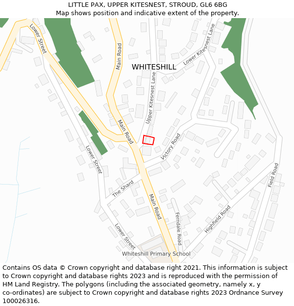 LITTLE PAX, UPPER KITESNEST, STROUD, GL6 6BG: Location map and indicative extent of plot
