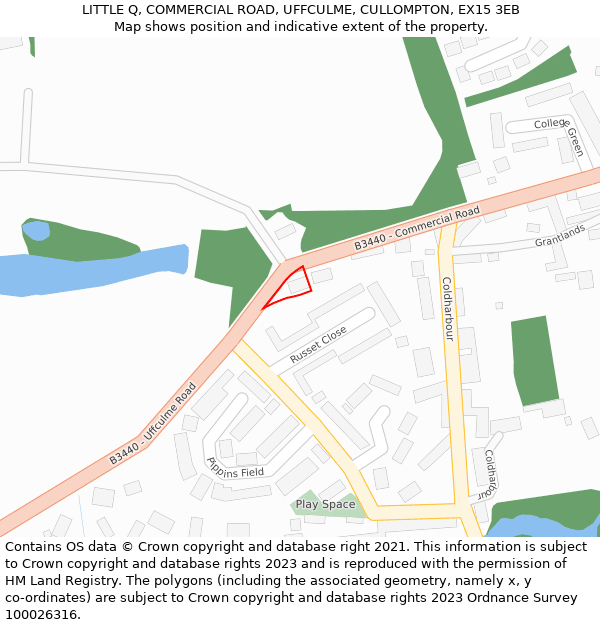 LITTLE Q, COMMERCIAL ROAD, UFFCULME, CULLOMPTON, EX15 3EB: Location map and indicative extent of plot