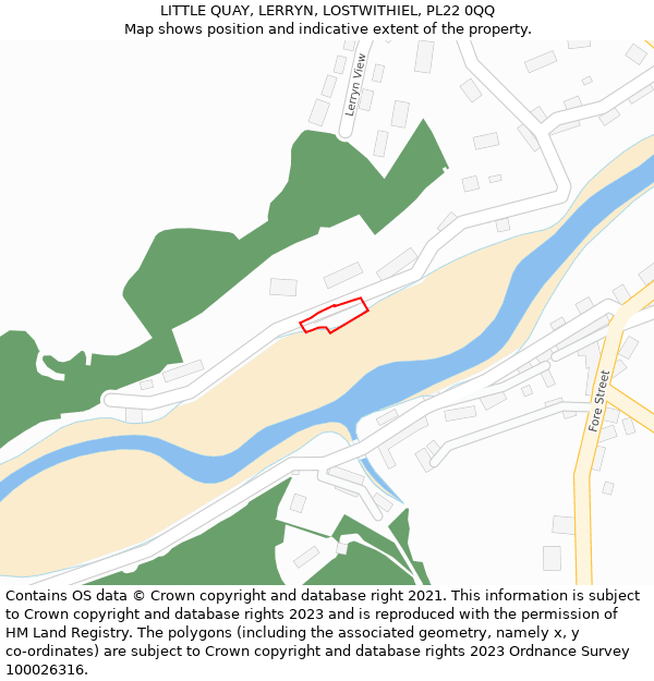 LITTLE QUAY, LERRYN, LOSTWITHIEL, PL22 0QQ: Location map and indicative extent of plot