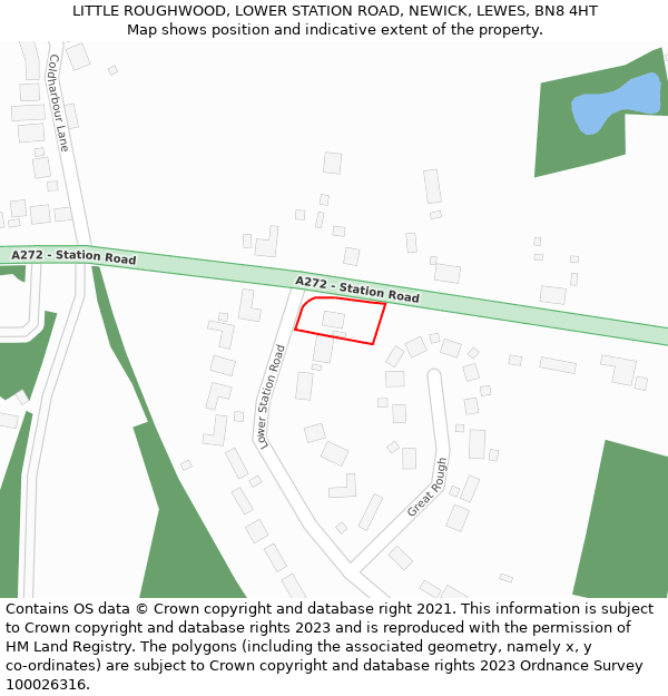 LITTLE ROUGHWOOD, LOWER STATION ROAD, NEWICK, LEWES, BN8 4HT: Location map and indicative extent of plot