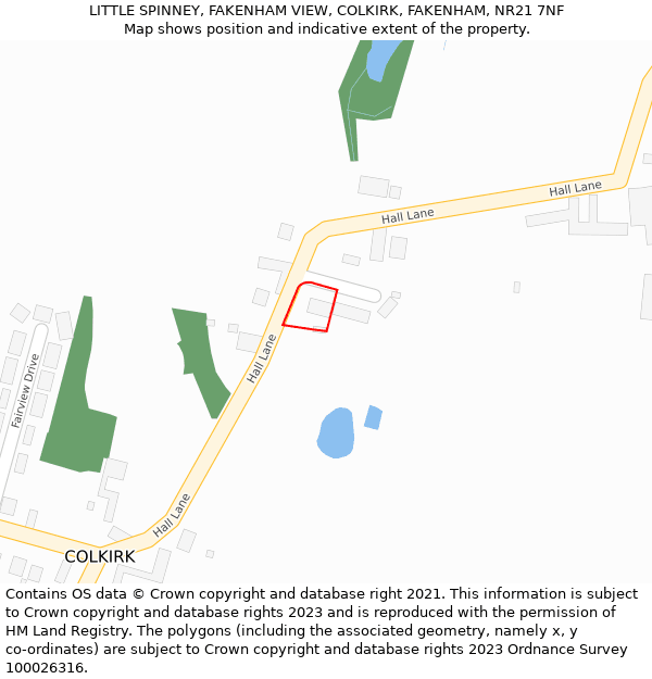 LITTLE SPINNEY, FAKENHAM VIEW, COLKIRK, FAKENHAM, NR21 7NF: Location map and indicative extent of plot