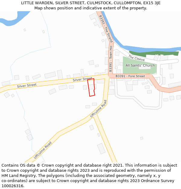 LITTLE WARDEN, SILVER STREET, CULMSTOCK, CULLOMPTON, EX15 3JE: Location map and indicative extent of plot