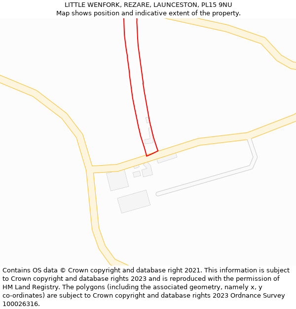 LITTLE WENFORK, REZARE, LAUNCESTON, PL15 9NU: Location map and indicative extent of plot