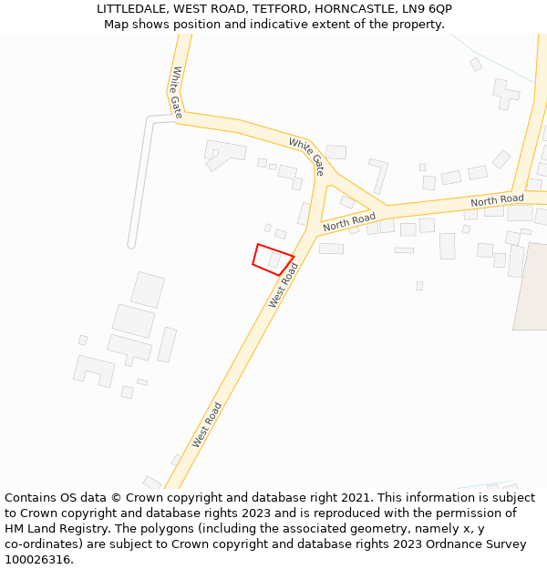 LITTLEDALE, WEST ROAD, TETFORD, HORNCASTLE, LN9 6QP: Location map and indicative extent of plot