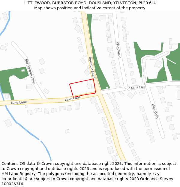 LITTLEWOOD, BURRATOR ROAD, DOUSLAND, YELVERTON, PL20 6LU: Location map and indicative extent of plot