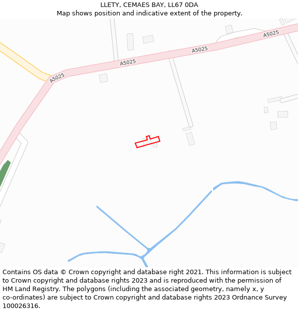 LLETY, CEMAES BAY, LL67 0DA: Location map and indicative extent of plot