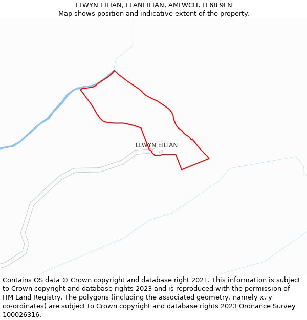 LLWYN EILIAN, LLANEILIAN, AMLWCH, LL68 9LN: Location map and indicative extent of plot