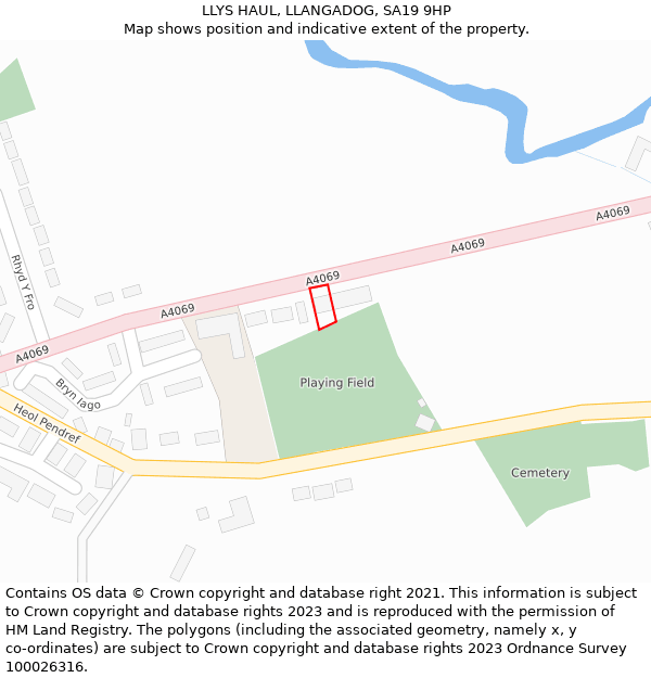 LLYS HAUL, LLANGADOG, SA19 9HP: Location map and indicative extent of plot