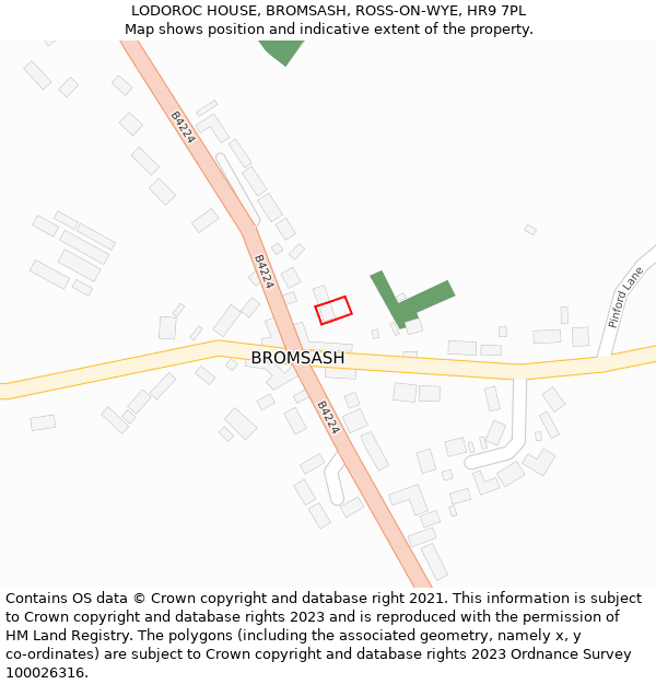 LODOROC HOUSE, BROMSASH, ROSS-ON-WYE, HR9 7PL: Location map and indicative extent of plot