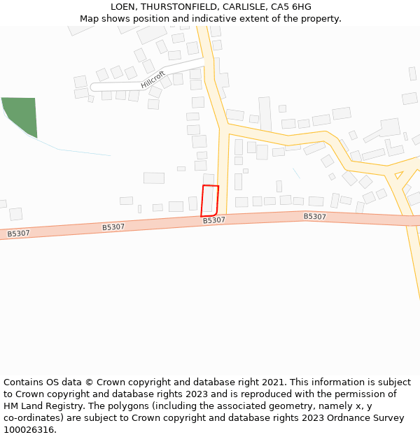 LOEN, THURSTONFIELD, CARLISLE, CA5 6HG: Location map and indicative extent of plot