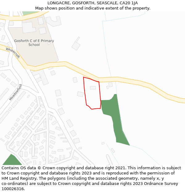 LONGACRE, GOSFORTH, SEASCALE, CA20 1JA: Location map and indicative extent of plot