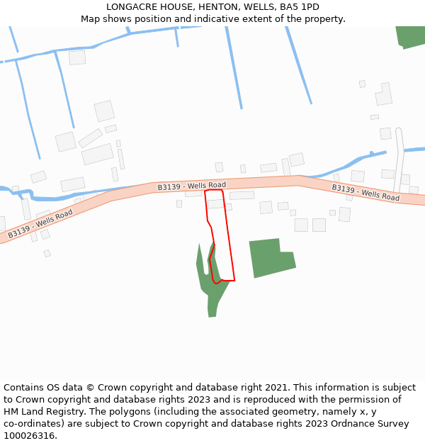 LONGACRE HOUSE, HENTON, WELLS, BA5 1PD: Location map and indicative extent of plot